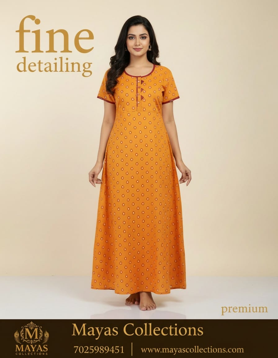 Mayas Chiridhar Cut Mix and Match Piping Nighty